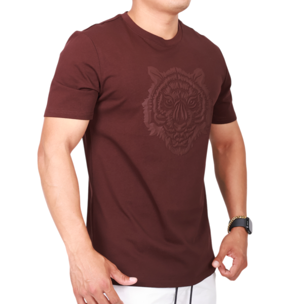Camiseta Antony Morato Punto Algodon Tigre Estampado Hombre Burdeos