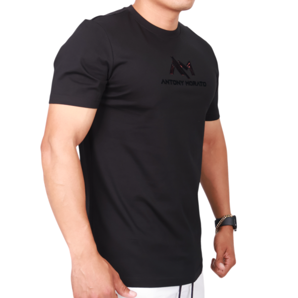 Camiseta Antony Morato Logo New 3D Punto de Algodon Hombre Negro