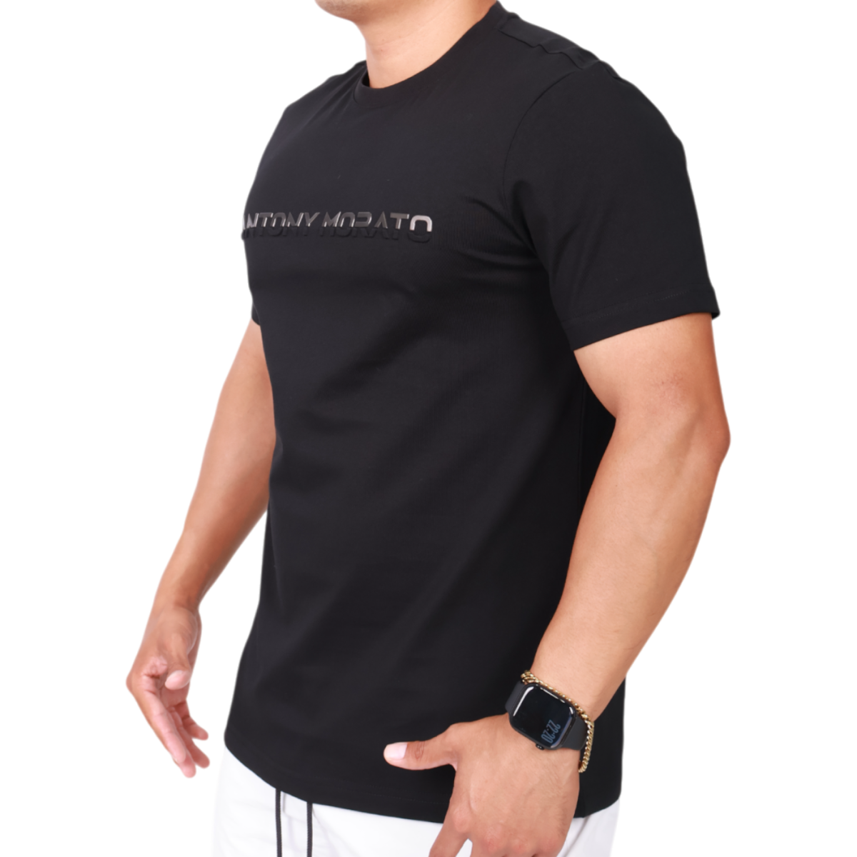Camiseta Antony Morato Logo Estampado Laminado Hombre Negro 2