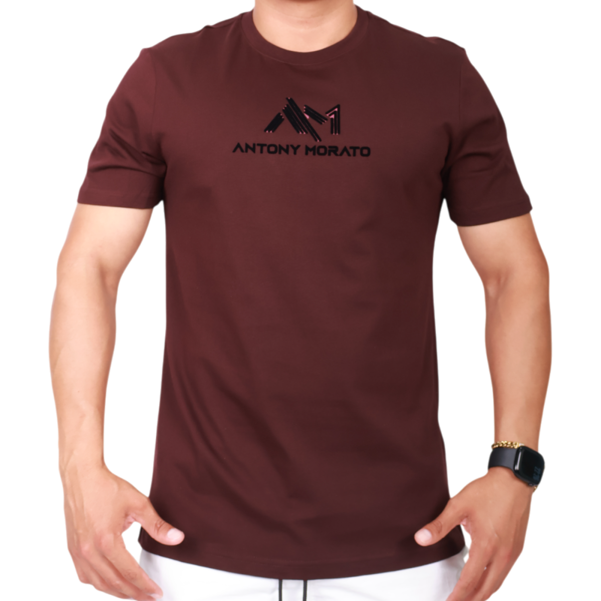 Camiseta Antony Morato Logo New 3D Punto de Algodon Hombre Burdeos