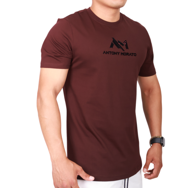Camiseta Antony Morato Logo New 3D Punto de Algodon Hombre Burdeos