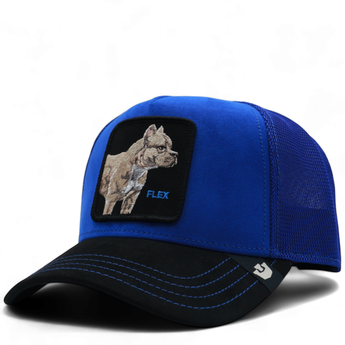 Gorra Goorin Bros Perro Pitbull Flex Azul y Negra