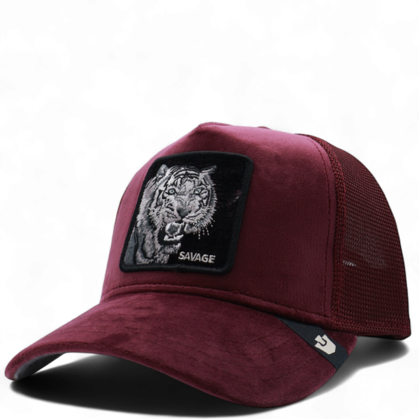 Gorra Goorin Bros Tigre Savage Tiger Velour Burdeos