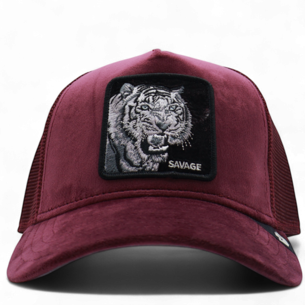 Gorra Goorin Bros Tigre Savage Tiger Velour Burdeos