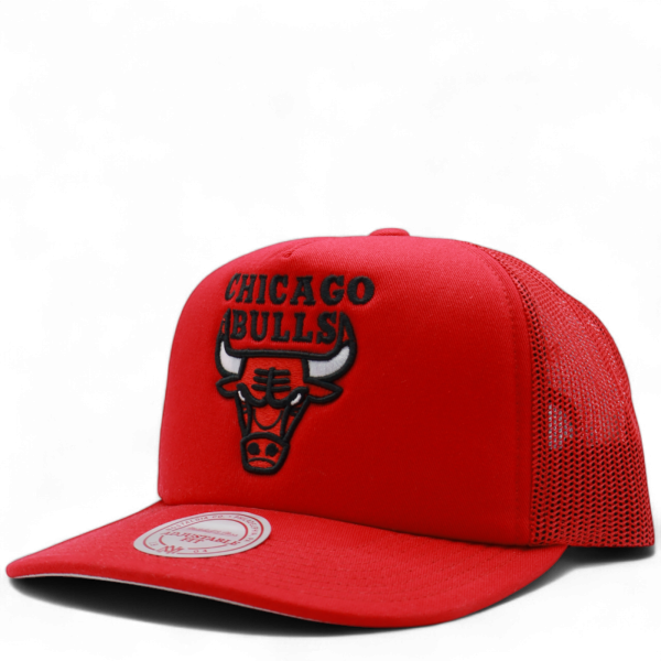 Gorra Mitchell & Ness Chicago Bulls Malla Trasera Rojo