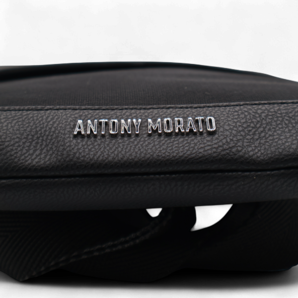 Bandolera Antony Morato Negra Logo Placa nombre