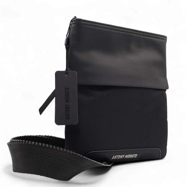 Bandolera Antony Morato Negra Logo Placa nombre