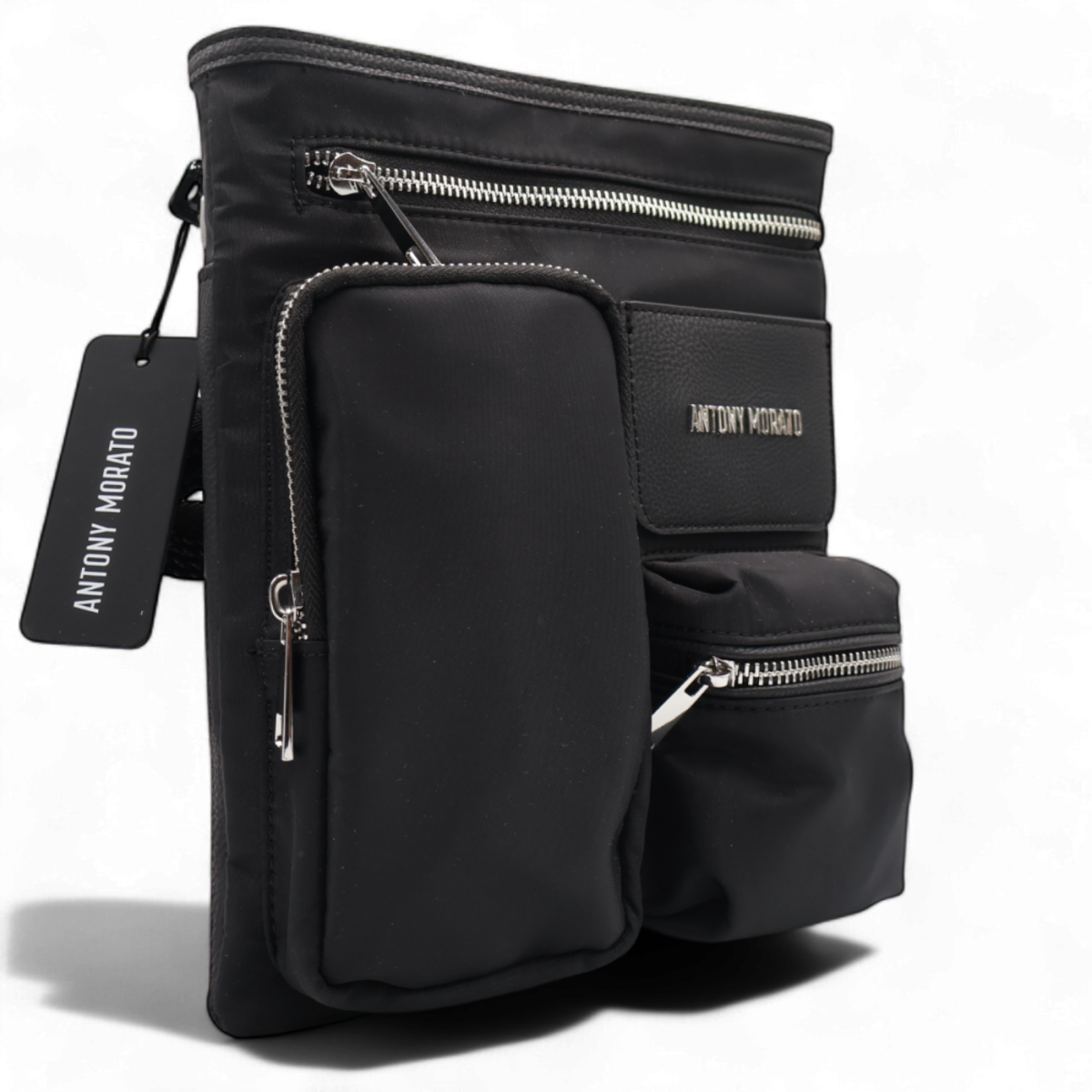 Bandolera Antony Morato Piel Sintetica y Nylon Leather Negro 2