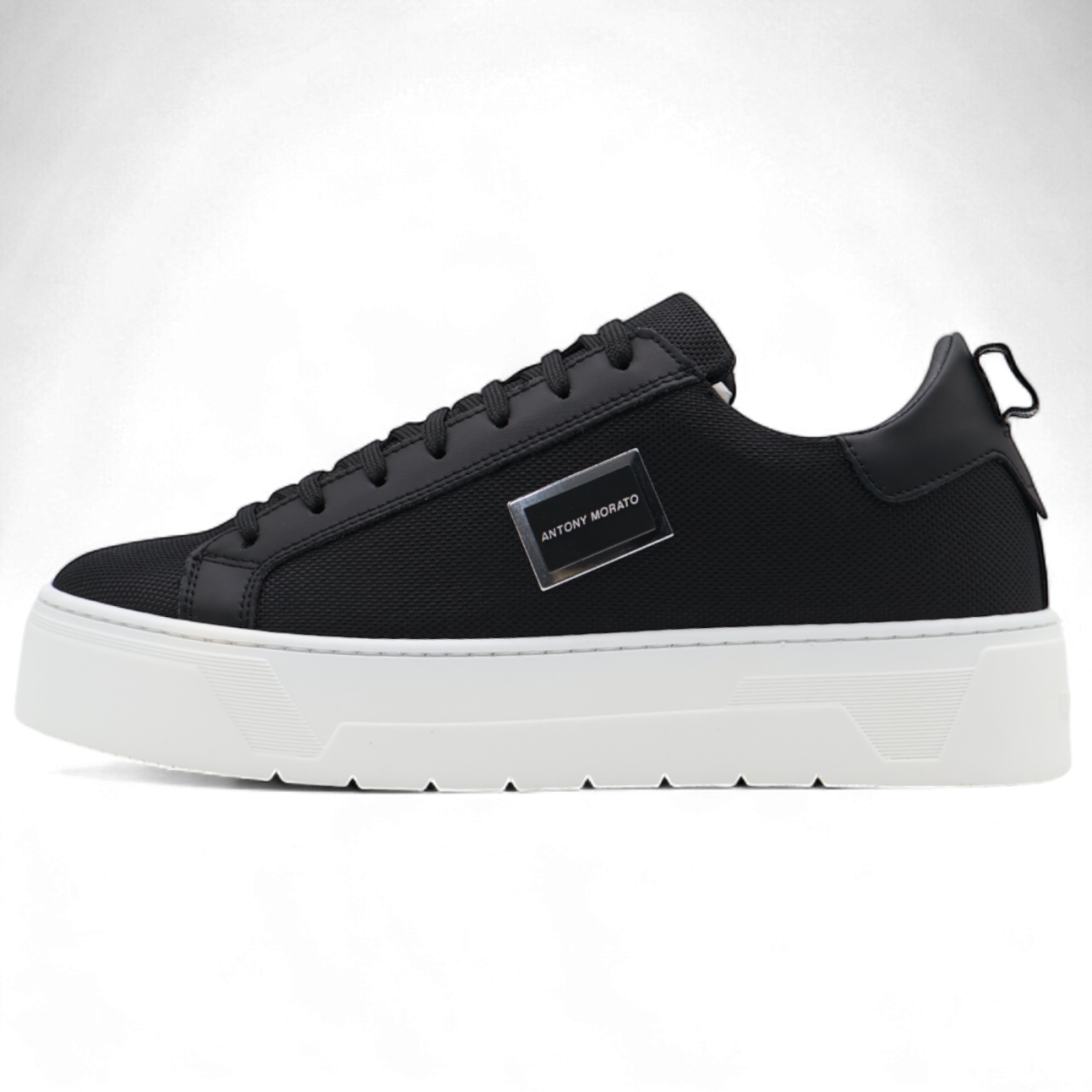 Zapatilla Antony Morato Nylon y Cuero Metal Bold Negro
