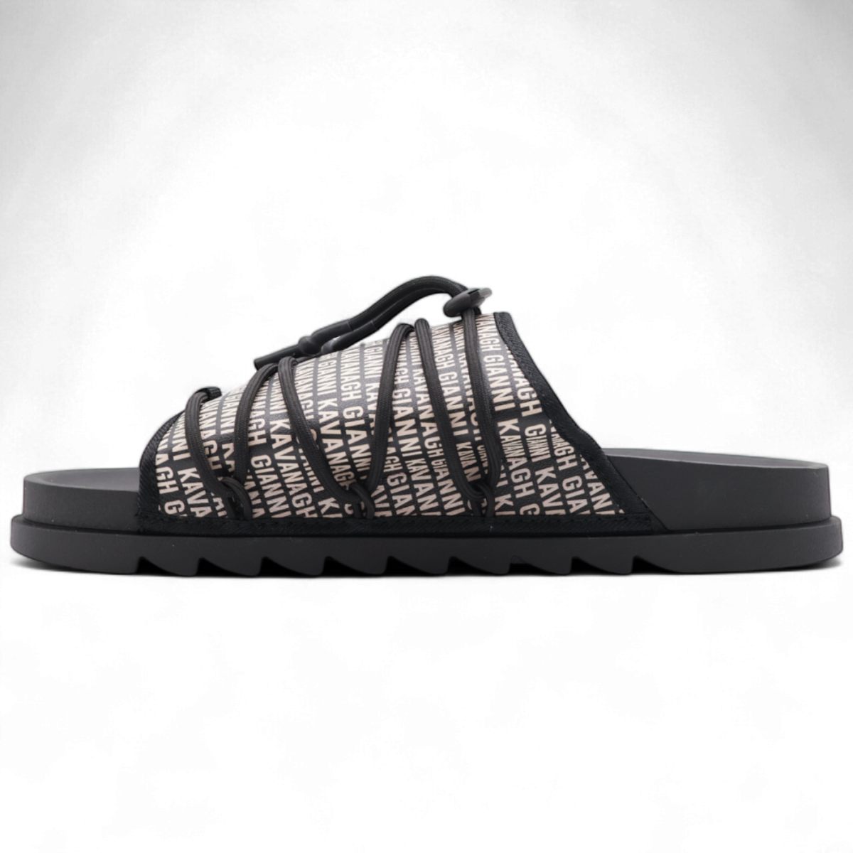 Chanclas Gianni Kavanagh Scroll Cordon Negro y Blanco 2