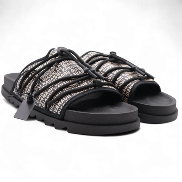 Chanclas Gianni Kavanagh Scroll Cordon Negro y Blanco