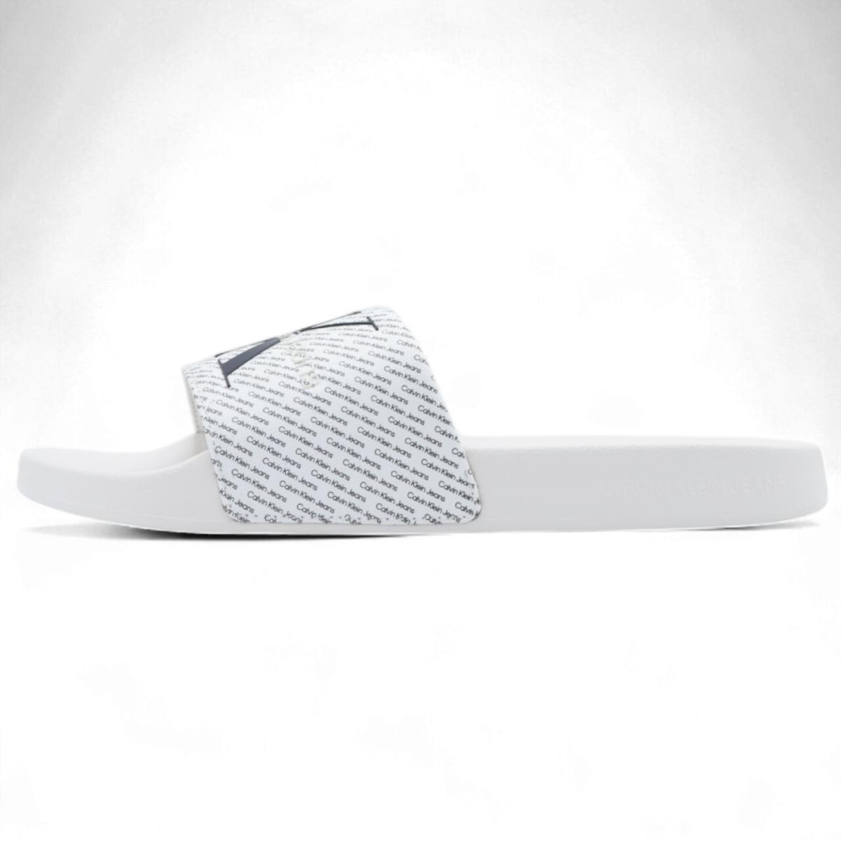 Chanclas Calvin Klein con Logo EStampado Blanco