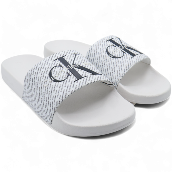 Chanclas Calvin Klein con Logo EStampado Blanco Calvin Klein | Ropa de baño  - Estilo urbano premium