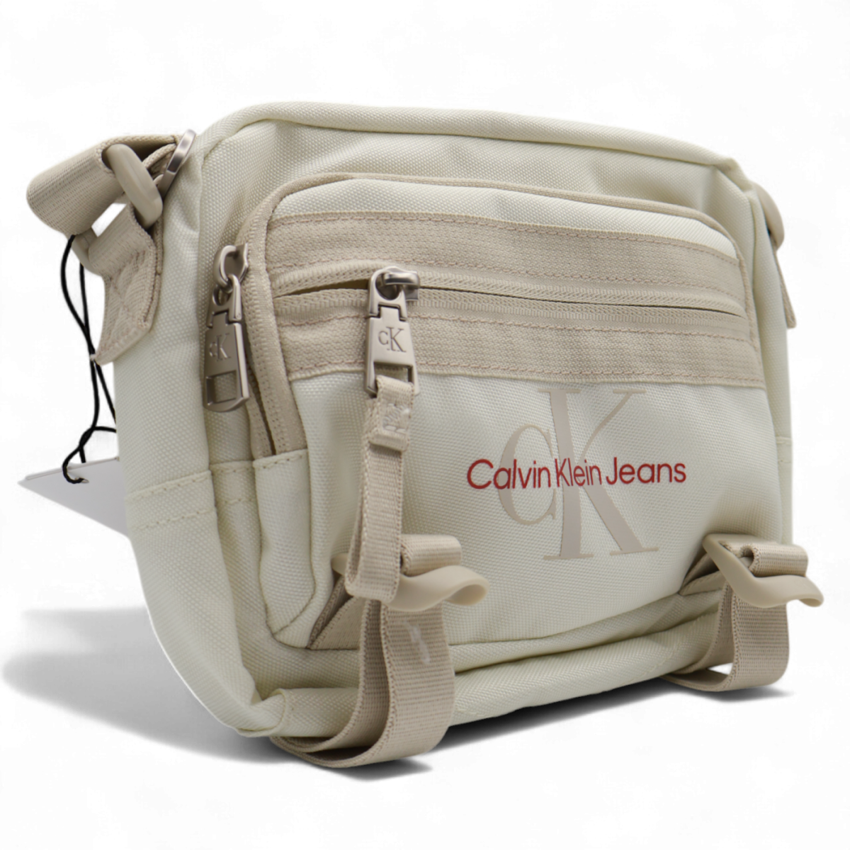Bandolera Calvin Klein con Logo Jeans Beige 2