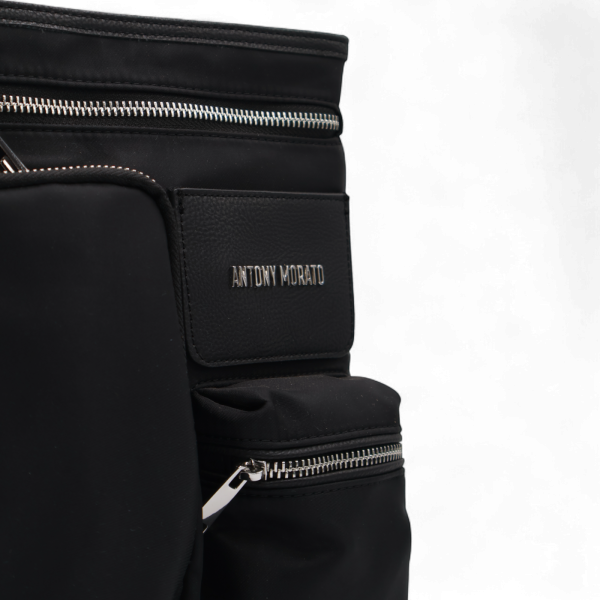 Bandolera Antony Morato Negro Piel Sintética y Nylon Leather – Estilo Urbano