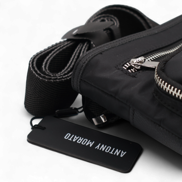 Bandolera Antony Morato Negro Piel Sintética y Nylon Leather – Estilo Urbano