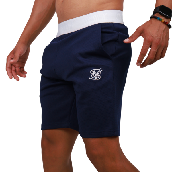 Pantalon SikSilk Eyelet Poly Azul Marino y Blanco SikSilk | Short  - Estilo urbano premium
