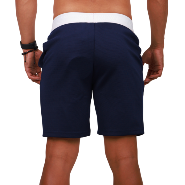 Pantalon SikSilk Eyelet Poly Azul Marino y Blanco SikSilk | Short  - Estilo urbano premium