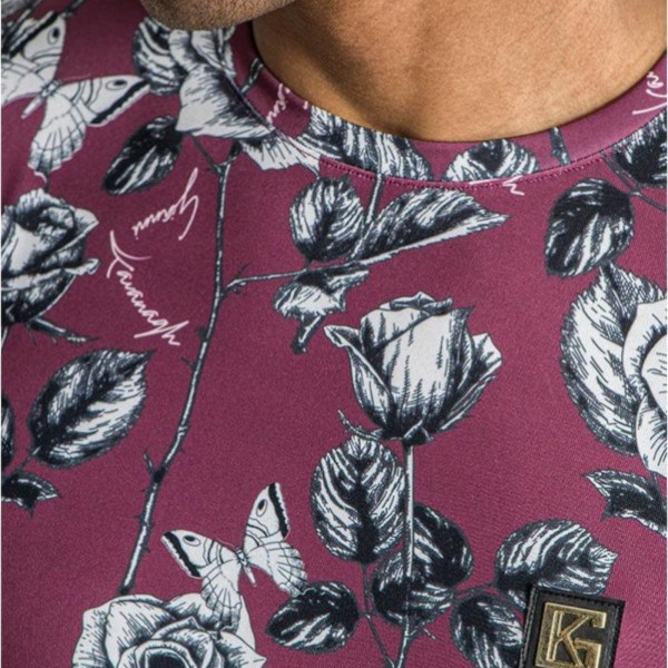 Camiseta Gianni Kavanagh Floral Novel Burdeos Gianni Kavanagh | Camisetas  - Estilo urbano premium