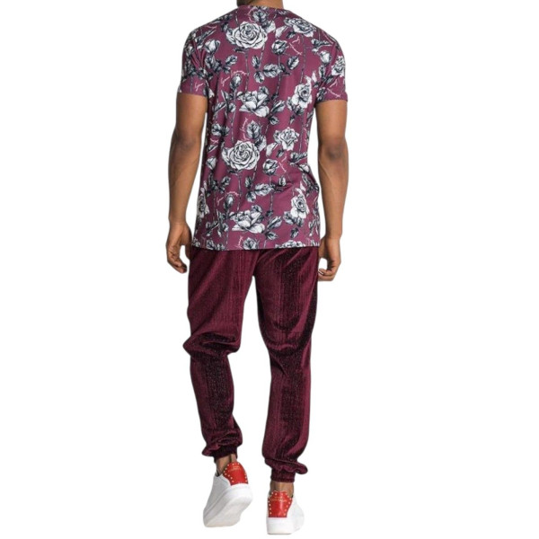 Camiseta Gianni Kavanagh Floral Novel Burdeos Gianni Kavanagh | Camisetas  - Estilo urbano premium