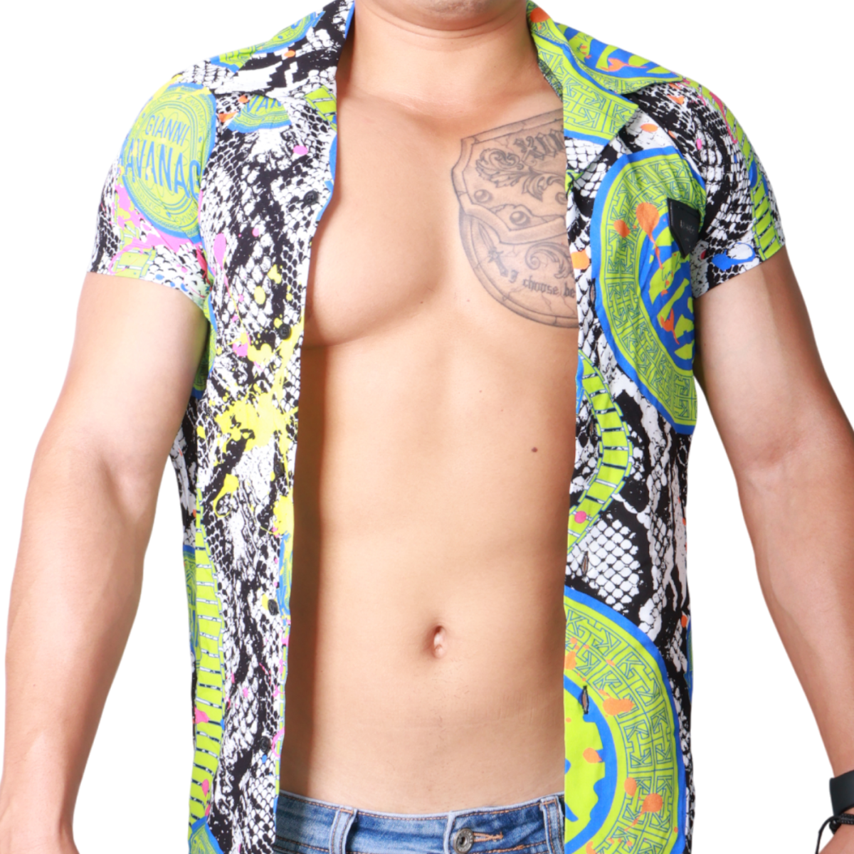 Camisa Gianni Kavanagh Euphoria Hawaiana Verde Gianni Kavanagh | Camisas y Polos  - Estilo urbano premium