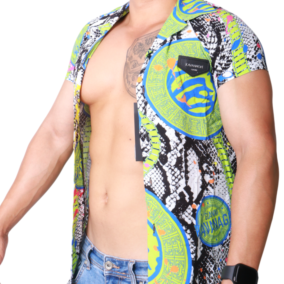Camisa Gianni Kavanagh Euphoria Hawaiana Verde Gianni Kavanagh | Camisas y Polos  - Estilo urbano premium 2