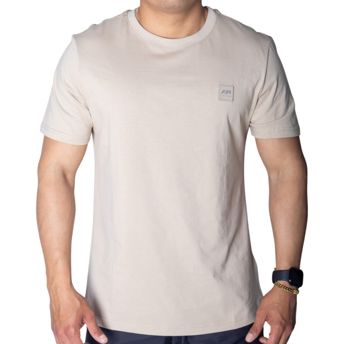 Camiseta Antony Morato Biege Algodon con Logo Metalico Beige Antony Morato | Camisetas  - Estilo urbano premium