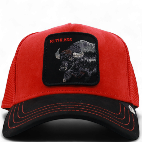 Gorra Goorin Bros Búfalo Ruthless Buffalo Roja | Estilo salvaje y potente