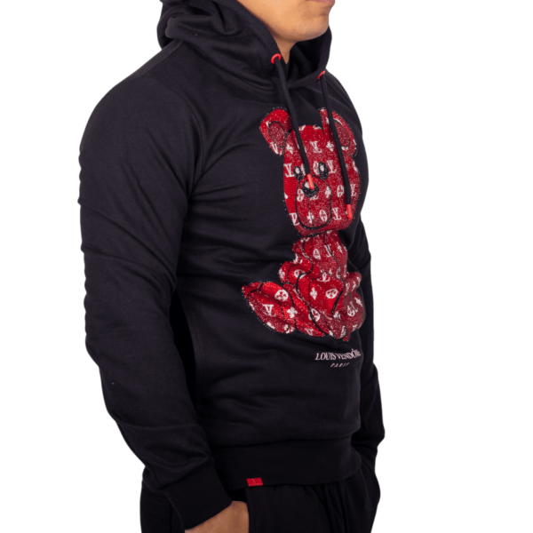 Chandal Louis Vendome Oso Piedras Street Negro y Rojo Louis Vendome | Sudaderas  - Estilo urbano premium