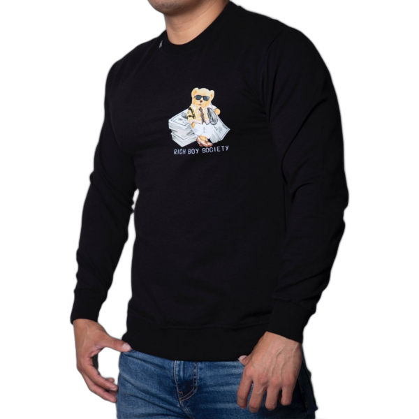 Sudadera OVDS Osito Rich Negra Ovds overdose | Sudaderas  - Estilo urbano premium