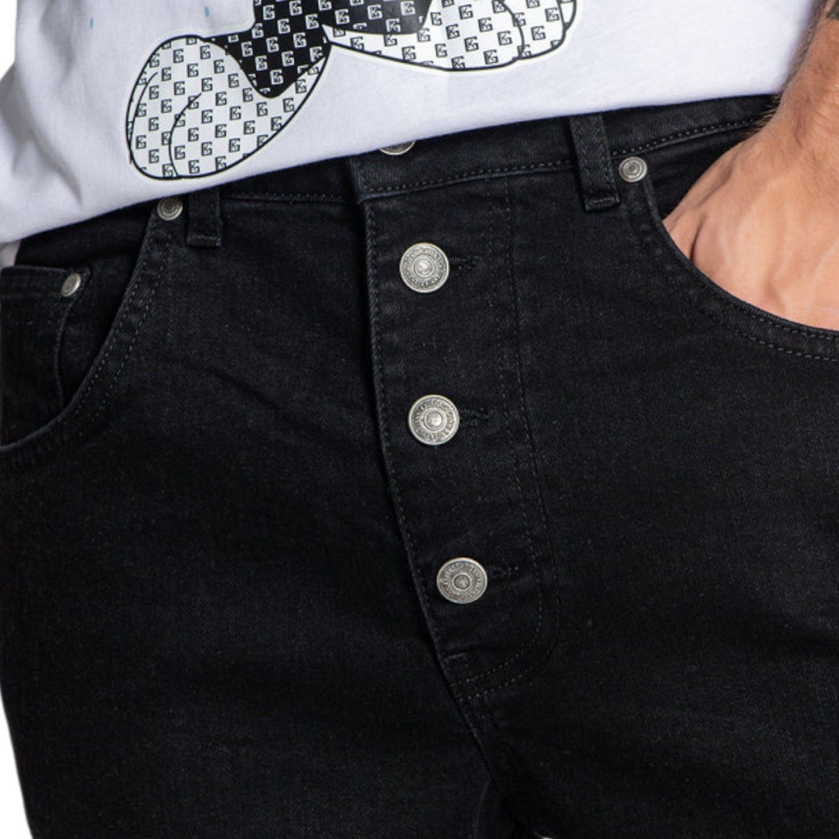 Jeans Gianni Kavanagh Abotonado Negro Gianni Kavanagh | Jeans y Jogger  - Estilo urbano premium 2