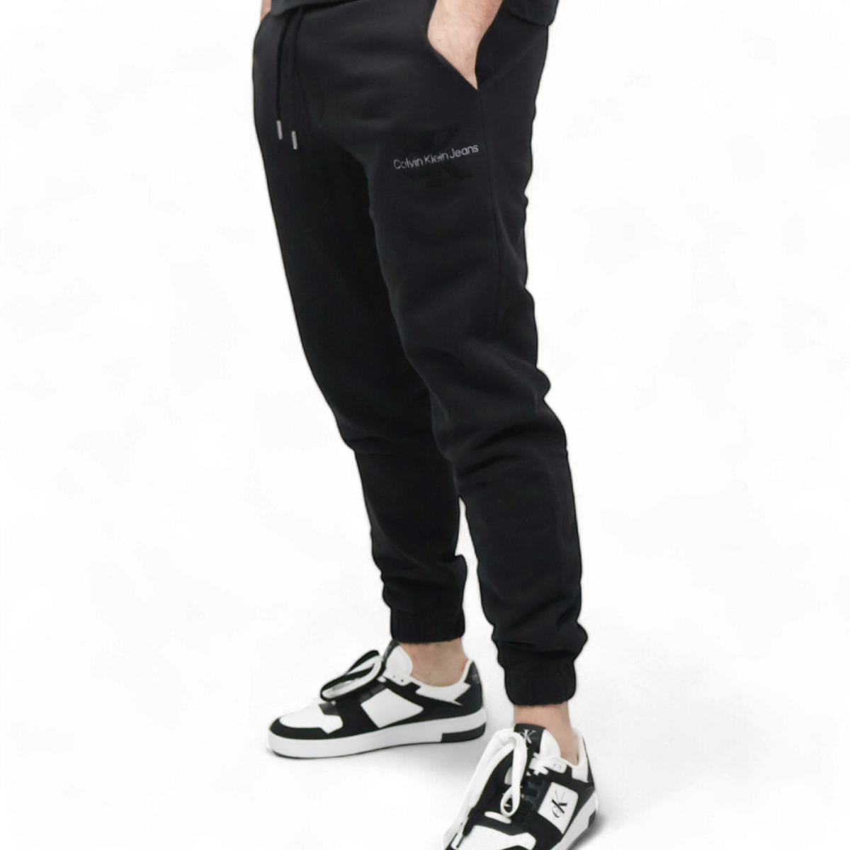 Pantalones De Chandal Calvin Klein de Chenilla con Monograma Negro Calvin Klein | Pantalones  - Estilo urbano premium