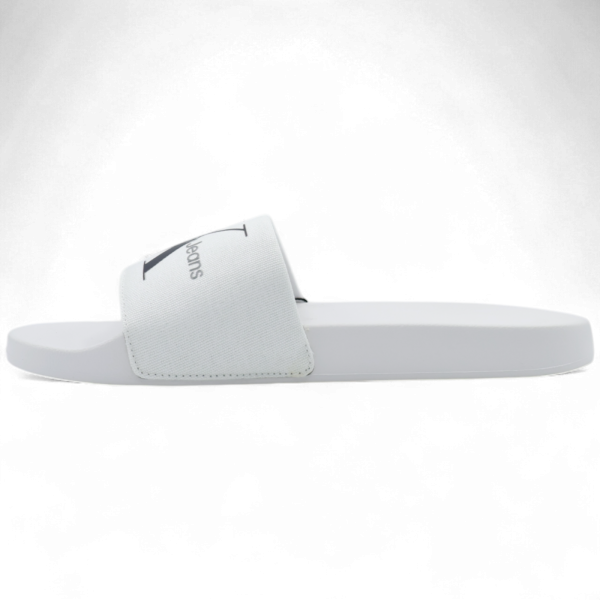 Chanclas Calvin Klein Slide Monograma Blanco Calvin Klein | Calzado  - Estilo urbano premium