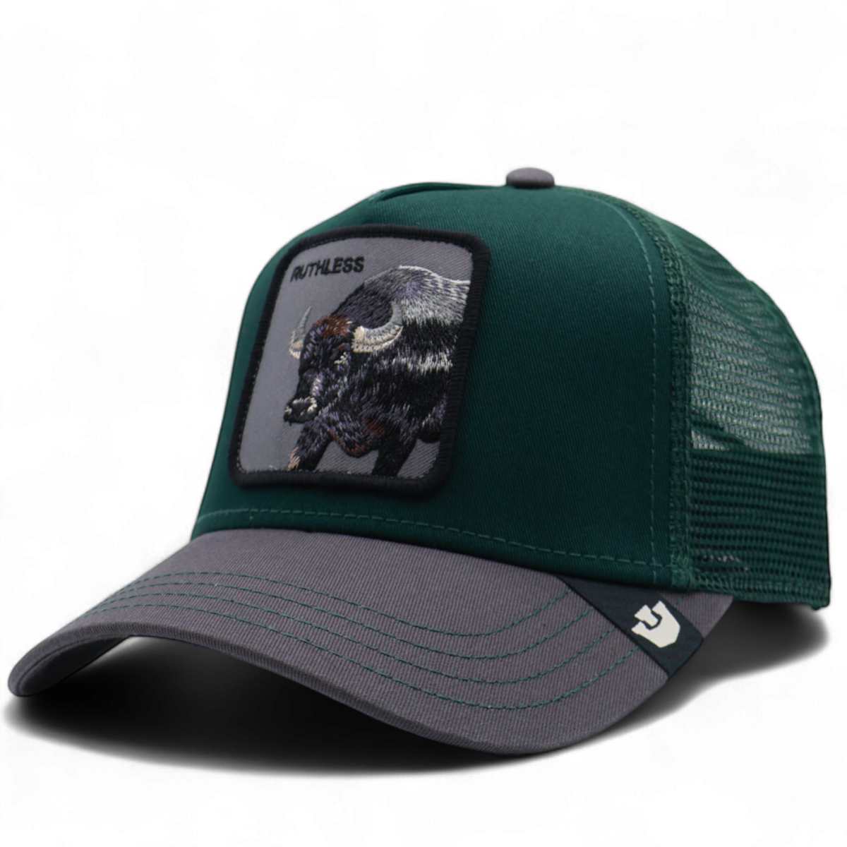 Gorra Goorin Bros Búfalo Ruthless Two-Tone Verde y Gris | Estilo urbano y potente