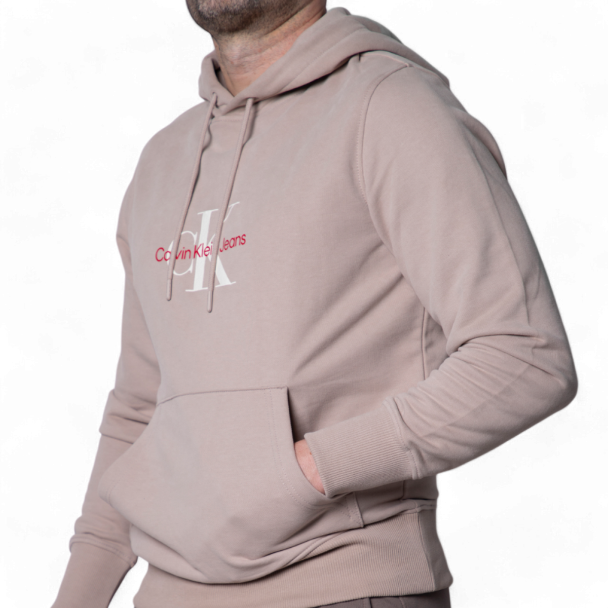Sudadera Con Capucha Calvin Klein Basica Monologo Beige Calvin Klein | Sudaderas  - Estilo urbano premium 2