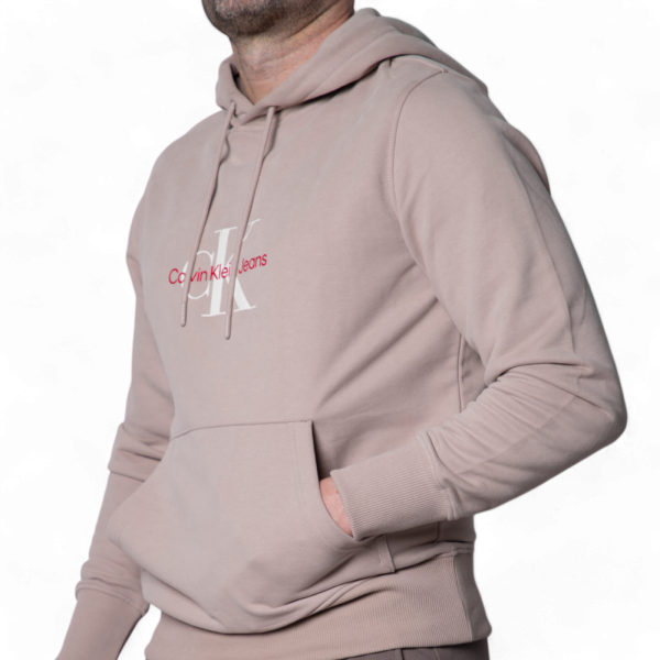 Sudadera Con Capucha Calvin Klein Basica Monologo Beige Calvin Klein | Sudaderas  - Estilo urbano premium