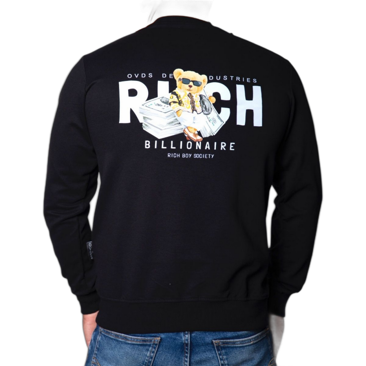 Sudadera OVDS Osito Rich Negra Ovds overdose | Sudaderas  - Estilo urbano premium