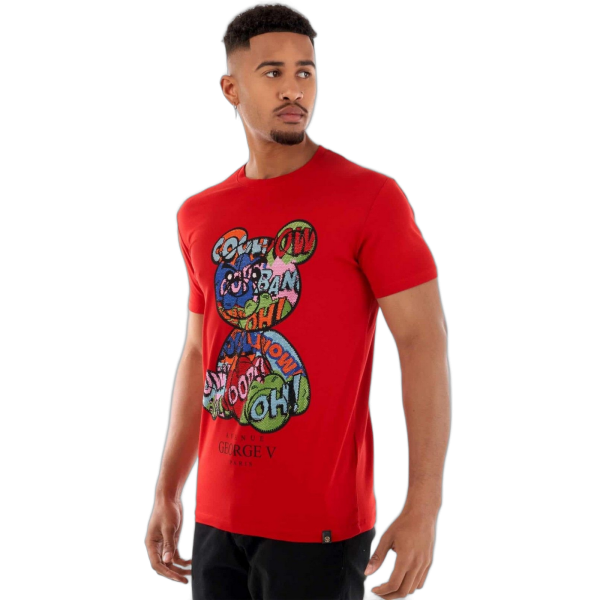 Camiseta George V Paris Mosaico Oso Avenue Rojo George V Paris | Camisetas  - Estilo urbano premium
