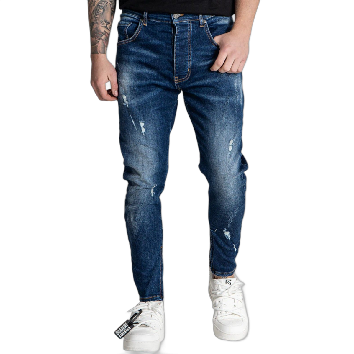 Jeans Gianni Kavanagh Destruidos con Cremallera Marino Gianni Kavanagh | Jeans y Jogger  - Estilo urbano premium