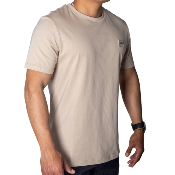 Camiseta Antony Morato Biege Algodon con Logo Metalico Beige Antony Morato | Camisetas  - Estilo urbano premium
