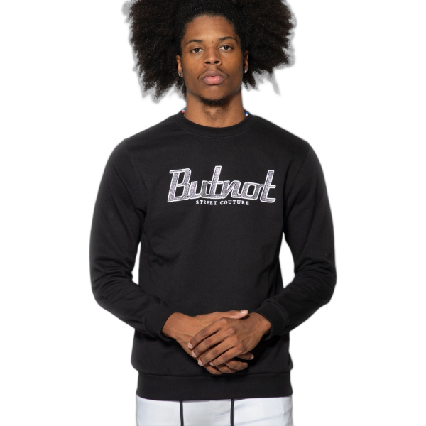 Sudadera ButNot Letras Brillantes Negro ButNot | Sudaderas  - Estilo urbano premium
