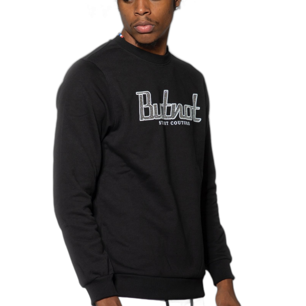 Sudadera ButNot Letras Brillantes Negro ButNot | Sudaderas  - Estilo urbano premium