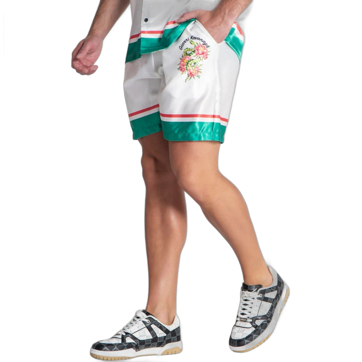 Pantalon Corto Gianni Kavanagh Botanico Linea verde Blanco Gianni Kavanagh | Short  - Estilo urbano premium