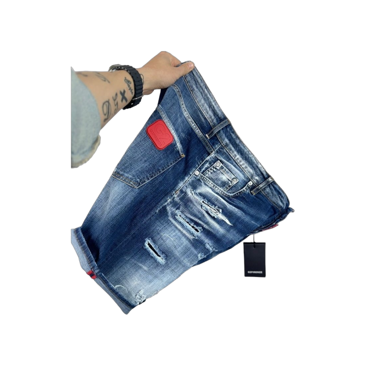 Jeans Corto G2 Firenze Ricamo Azul G2 Firenze | Short  - Estilo urbano premium 2