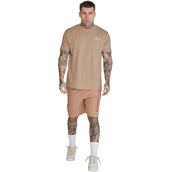 Camiseta SikSilk Oversize Graphic Beige SikSilk | Camisetas  - Estilo urbano premium
