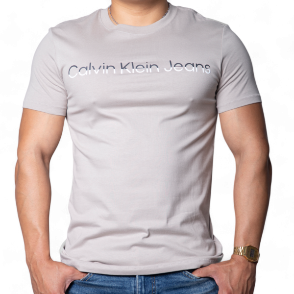 Camiseta Calvin Klein Institutional Logo Gris Calvin Klein | Camisetas  - Estilo urbano premium