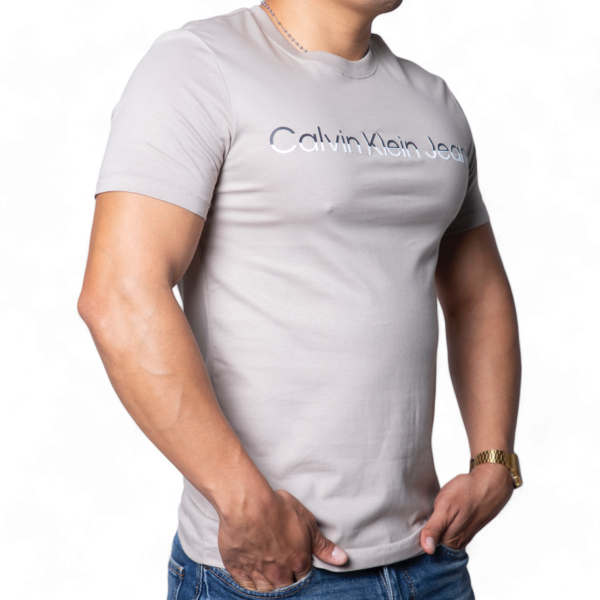Camiseta Calvin Klein Institutional Logo Gris Calvin Klein | Camisetas  - Estilo urbano premium