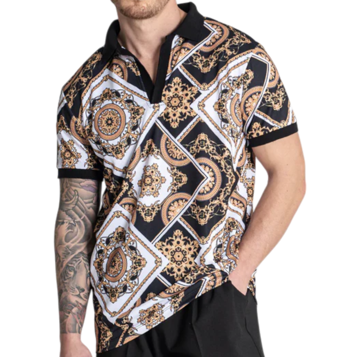 Polo Gianni Kavanagh Splendour Dorado Negro Gianni Kavanagh | Camisas y Polos  - Estilo urbano premium