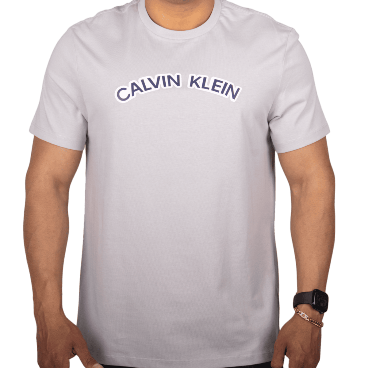 Camiseta Calvin Klein Logo Curvo Gris Calvin Klein | Camisetas  - Estilo urbano premium