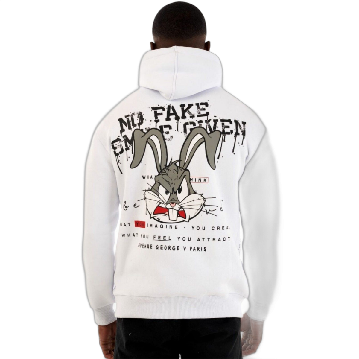 Sudadera George V Paris Bunny No Fake Blanco George V Paris | Sudaderas  - Estilo urbano premium